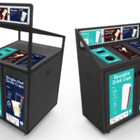 Return-It Reusable Cups Bins and Recycles Single-use Cups