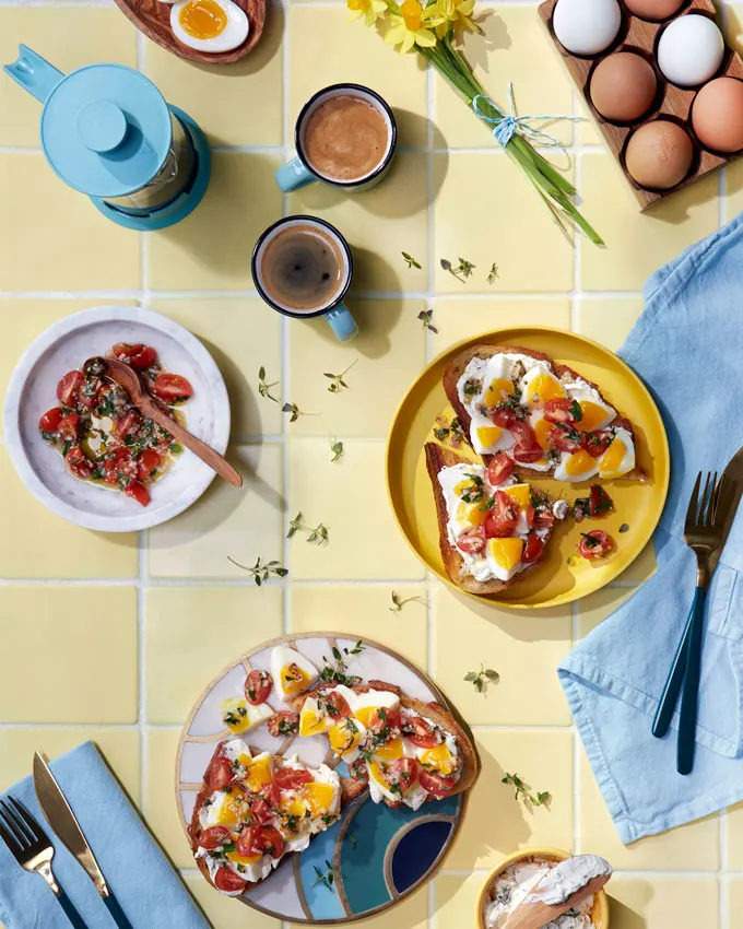 Jammy Egg Toasts with Herb Cream Cheese By Chef Lynn Crawford