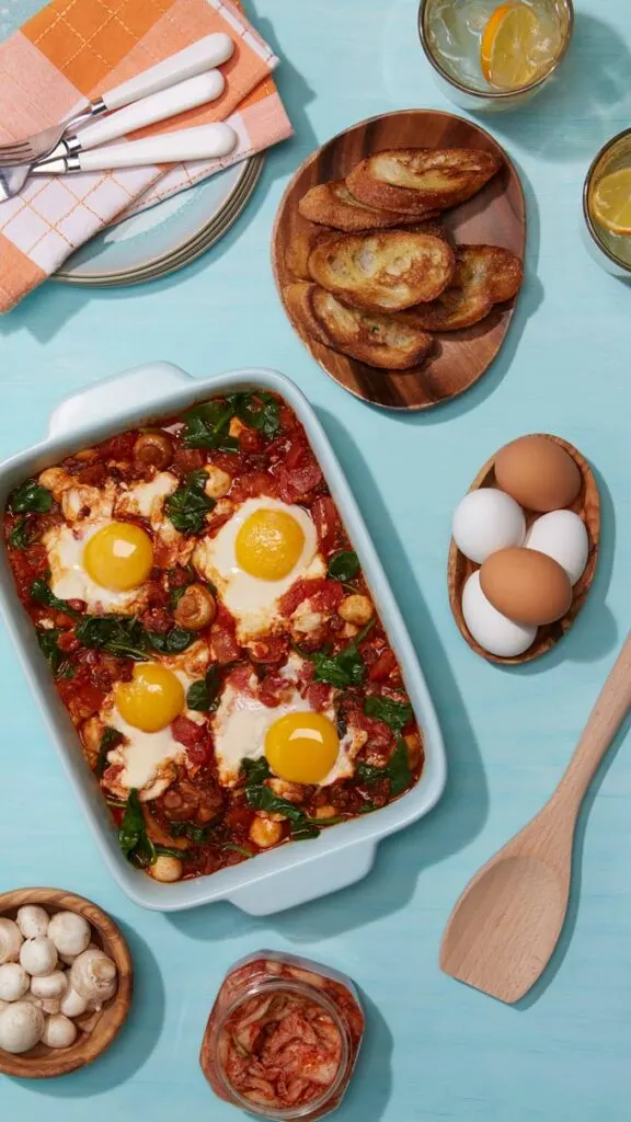 Made with fresh, local, high-quality Canadian eggs, this Savoury Egg Casserole with Mushroom, Bacon, and Kimchi dish by Chef Minh Phat is a crowd-pleaser and is perfect for entertaining.