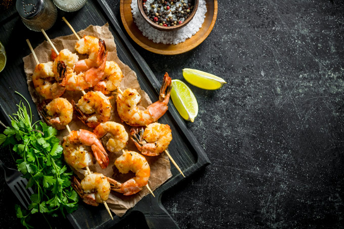 Mediterranean Grilled Shrimp Recipe Courtesy of Mazola