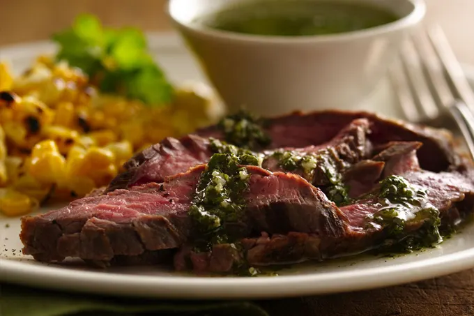 Grilled Skirt Steak with Chimichurri Sauce Courtesy of Mazola