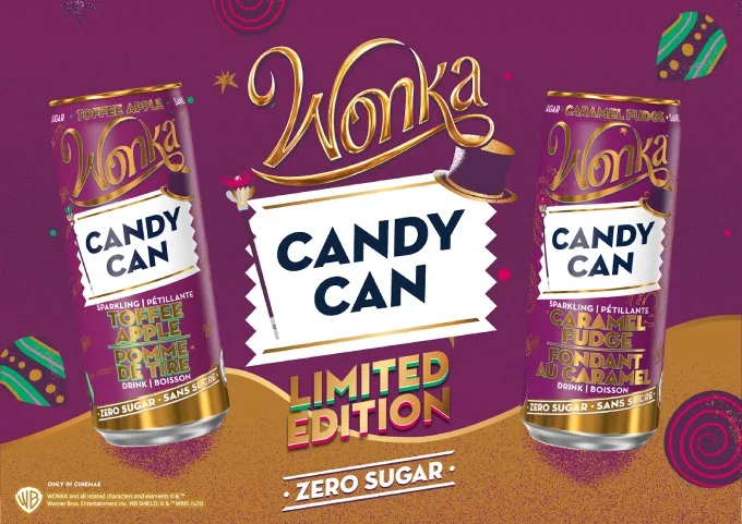 Must Try New Wonka Film Flavours Released By Zero-Sugar Beverage Brand Candy Can, In Partnership Warner Bros