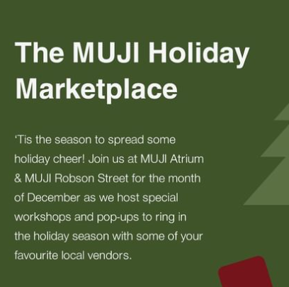 MUJI Vancouver local vendors holiday pop-up