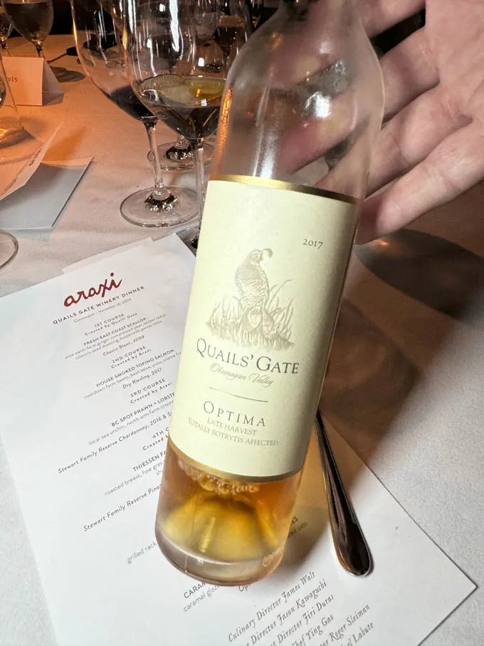 Araxi x Quails&rsquo; Gate Winery Dinner at Cornucopia