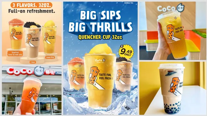 CoCo Bubble Tea YVR Introduces 1-Litre Quencher Drinks