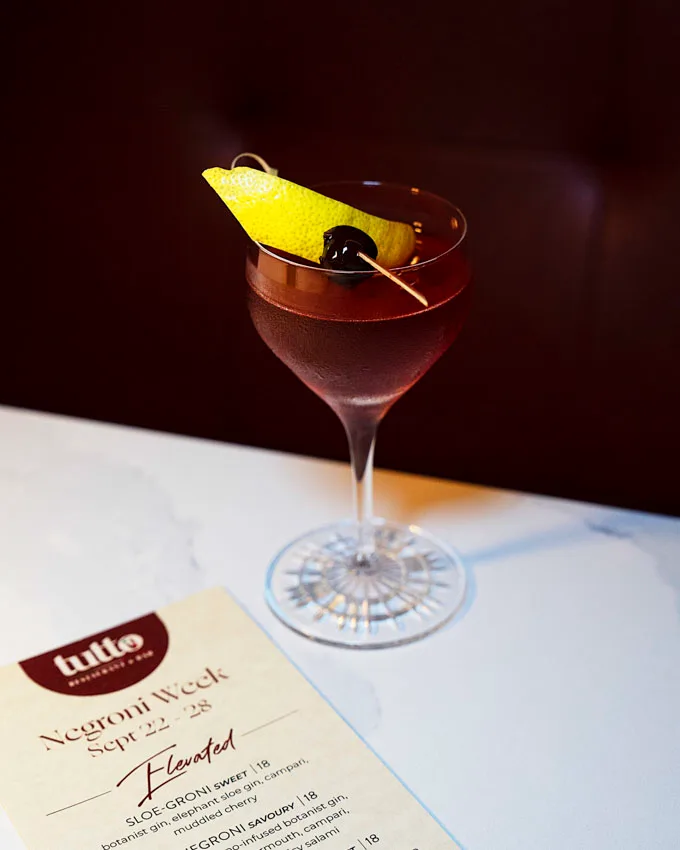 Tutto Restaurant & Bar Celebrates Negroni Week in Yaletown