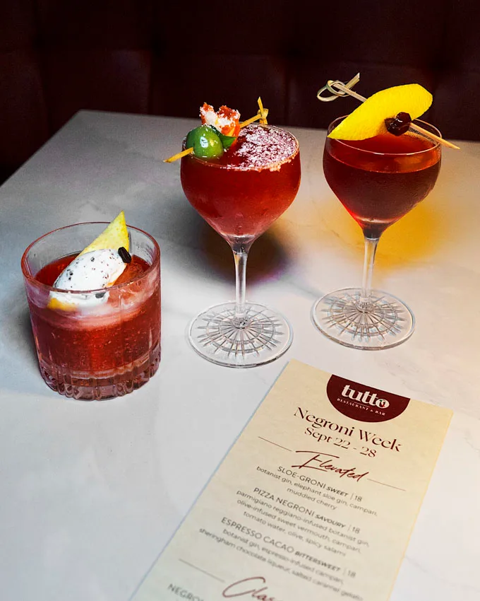 Tutto Restaurant & Bar Celebrates Negroni Week in Yaletown