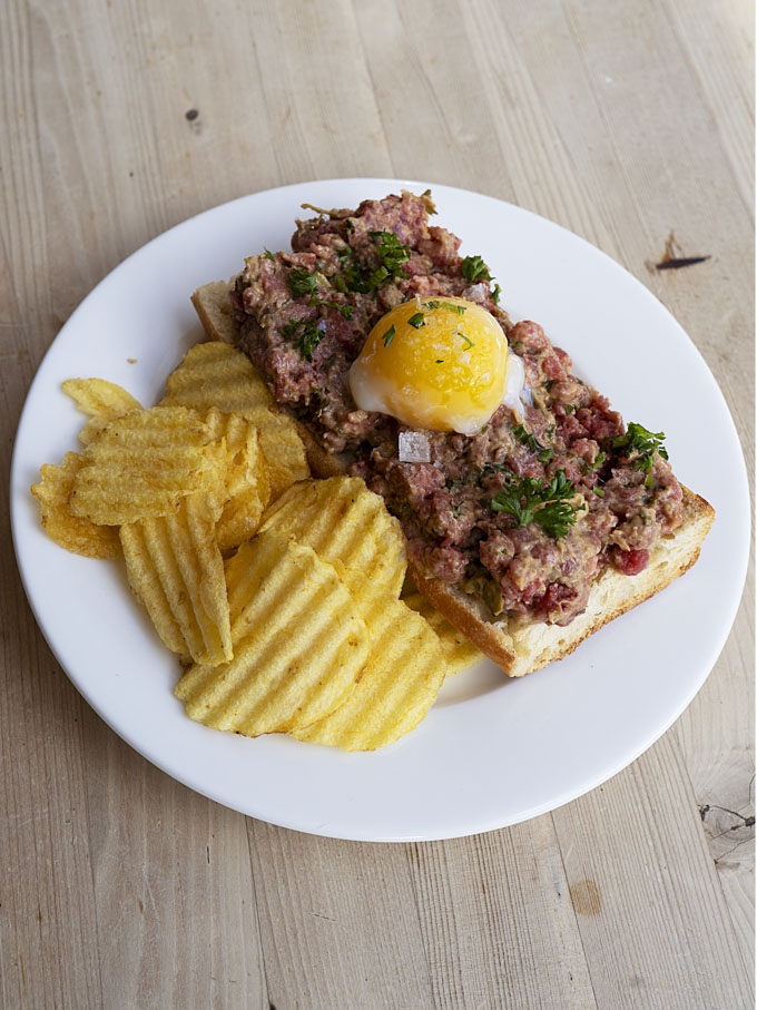 Steak Tartare Open Sandwich