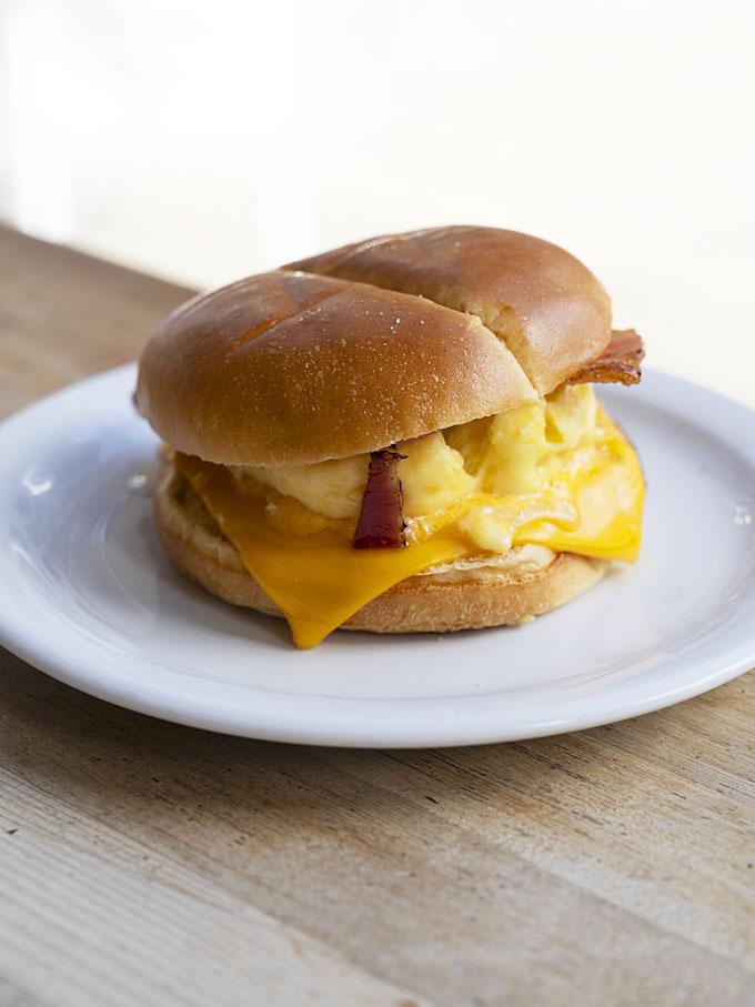$4 Breakfast Sandwich, bacon & egg