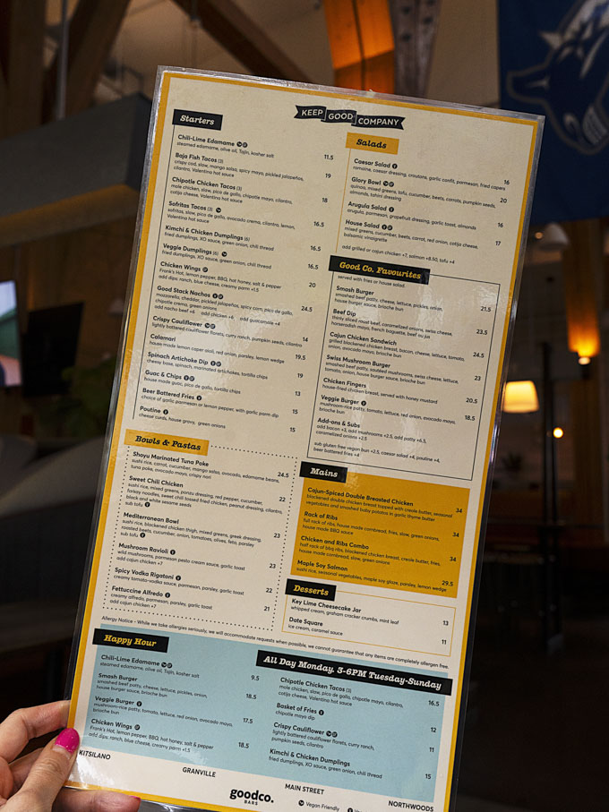Good Co. Northwoods in North Vancouver: New Menu Items