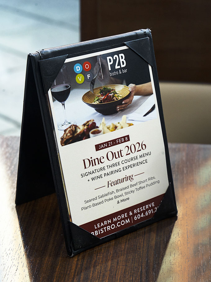 P2B Bistro & Bar Dine Out Vancouver 2026 Menu