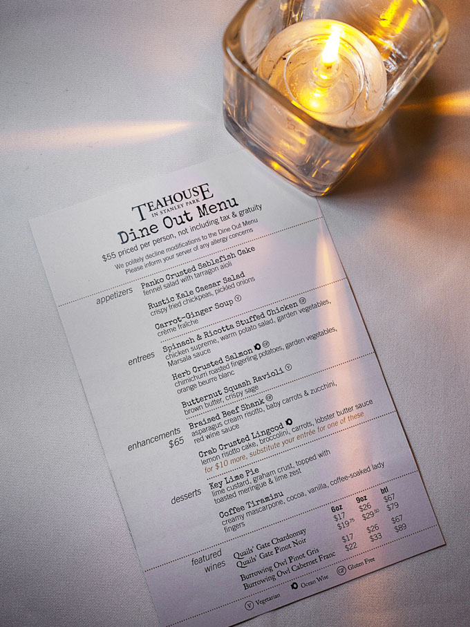 The Teahouse Dine Out Vancouver 2026 Menu