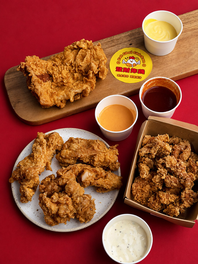 Fat Choi Chicken Richmond, Fried Chicken and Dipping Sauces
